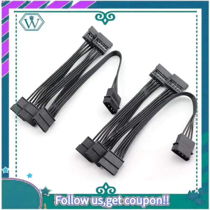 

A75Q-8PCS Molex 4-контактный IDE на 5 SATA 15-контактный разветвитель питания жесткого диска для DIY ПК Sever 18AWG 4-контактный на 15-контактный разъем питания