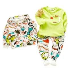 Autumn Baby Girl Clothes Suit Children Boys Cartoon Hooded Jacket T-Shirt Pants 3Pcs/Sets Toddler Casual Costume Kids Tracksuits