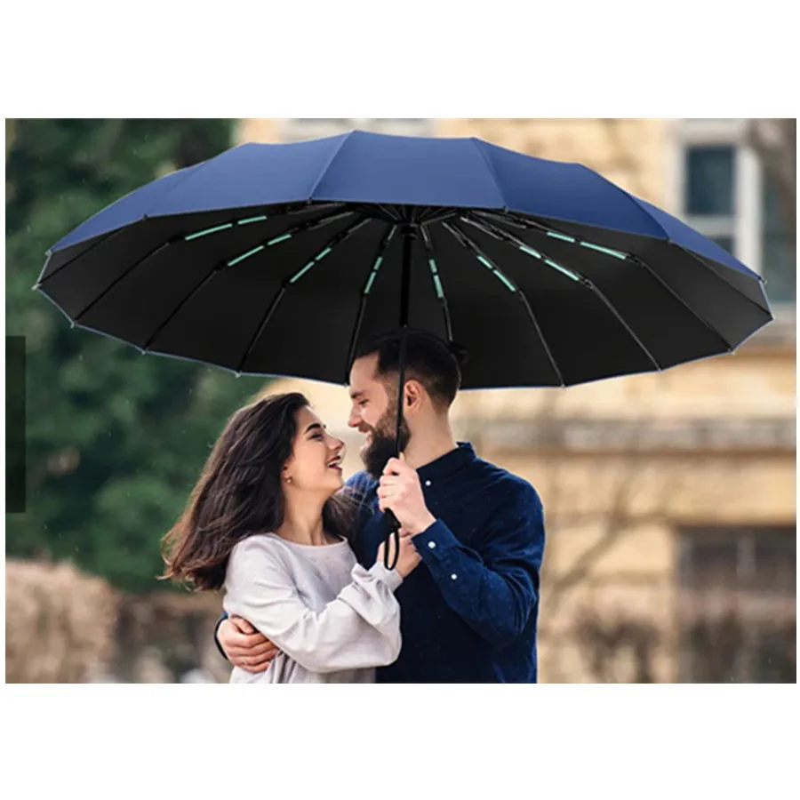 Super Large Umbrella Men Women Windproof Compact Umbrella Semi-Automatic Folding Business Luxury Sun Umbrella Travel