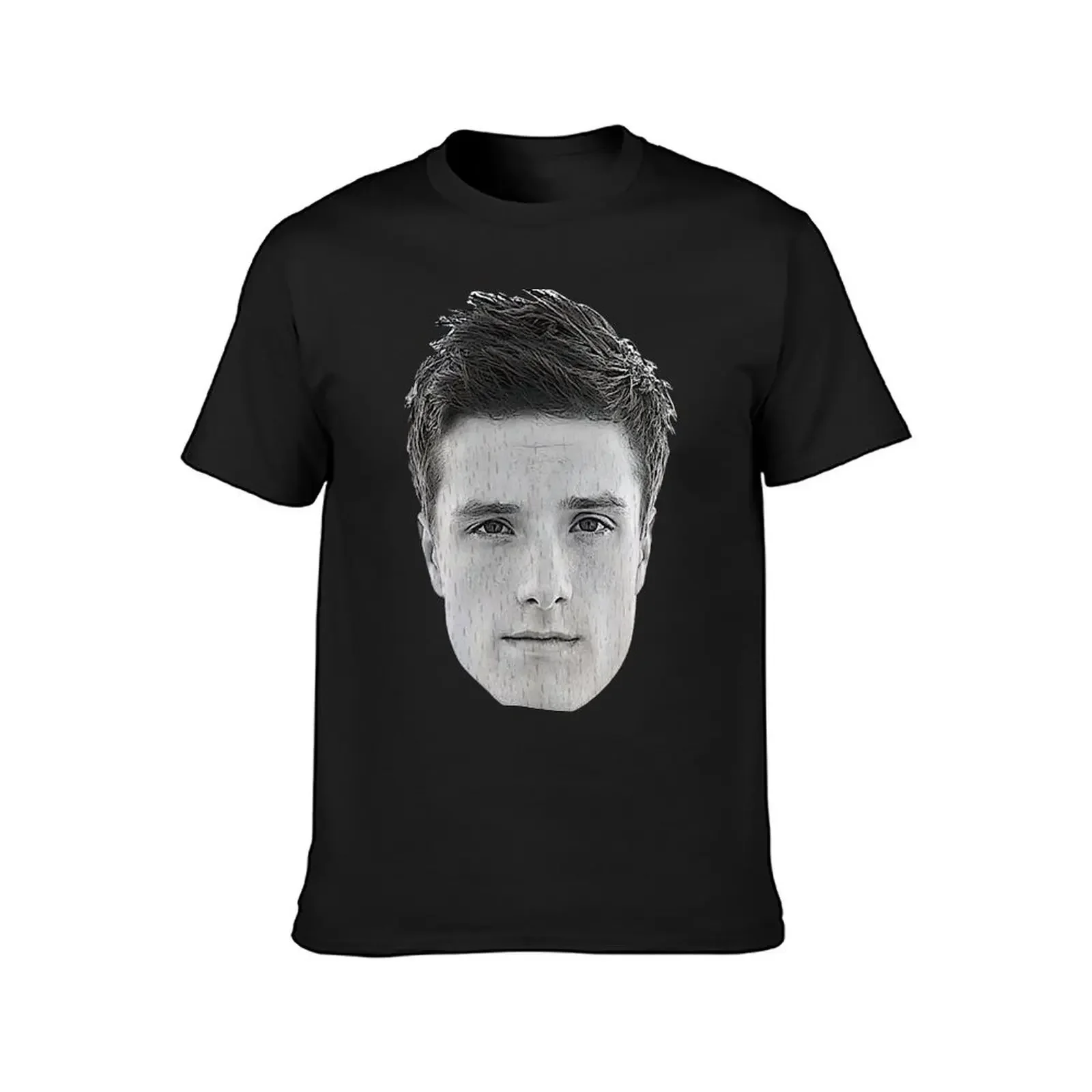 Josh Hutcherson's Face Engraved on a Wooden Spoon T-Shirt quick drying customs design your own anime shirts men