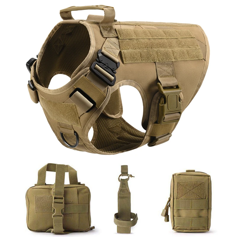 Tactical Military Vest Pet German Shepherd Golden Retriever Tactical  Training Dog Harness and Leash Set For All Breeds Dogs, image 13