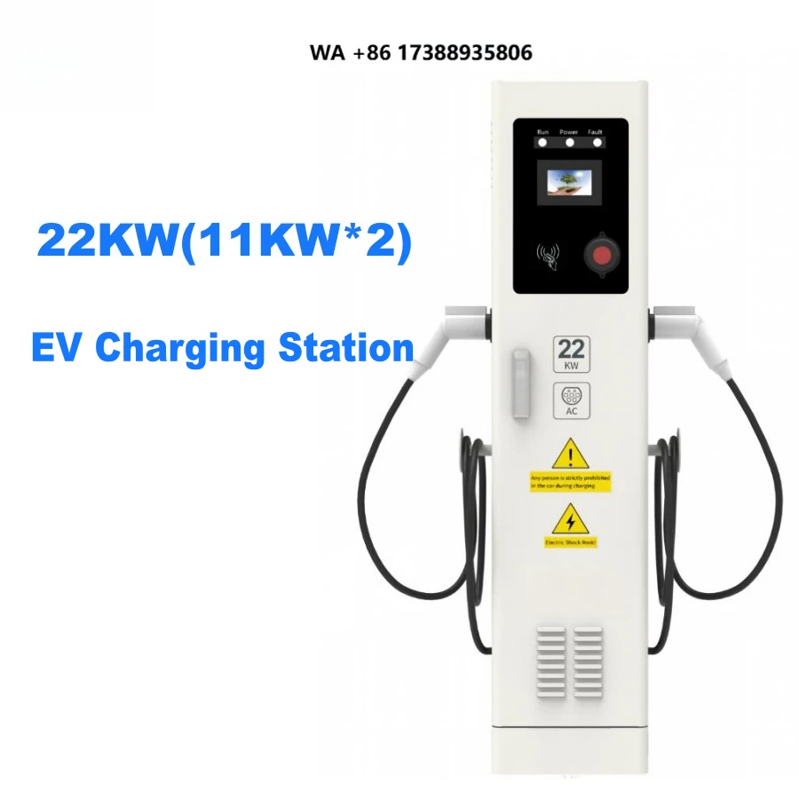 Dual 22KW Floor Mounted EV Charger Type1 Type2 AC Electric Car Charging Station OCPP 1.6J Public Residential EV Charging Pile