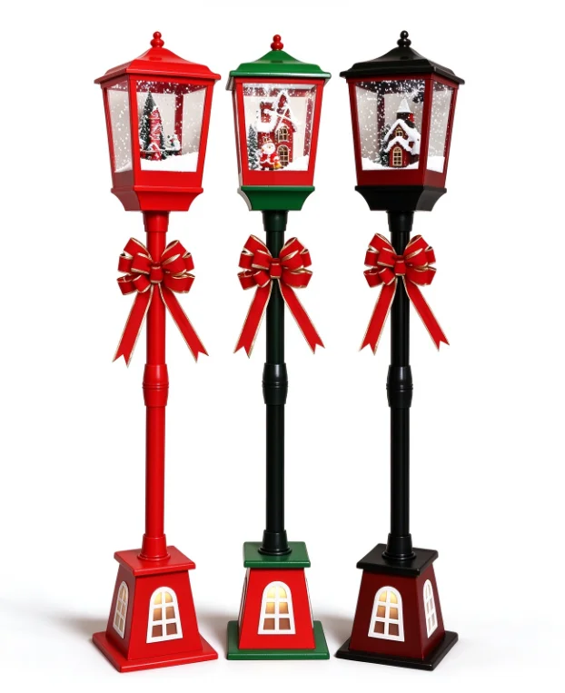 Christmas Snowing Lamp Music Snowfall Street Light Decor Xmas Home Living Room Window Display Scene Ornament LED Falling Snow