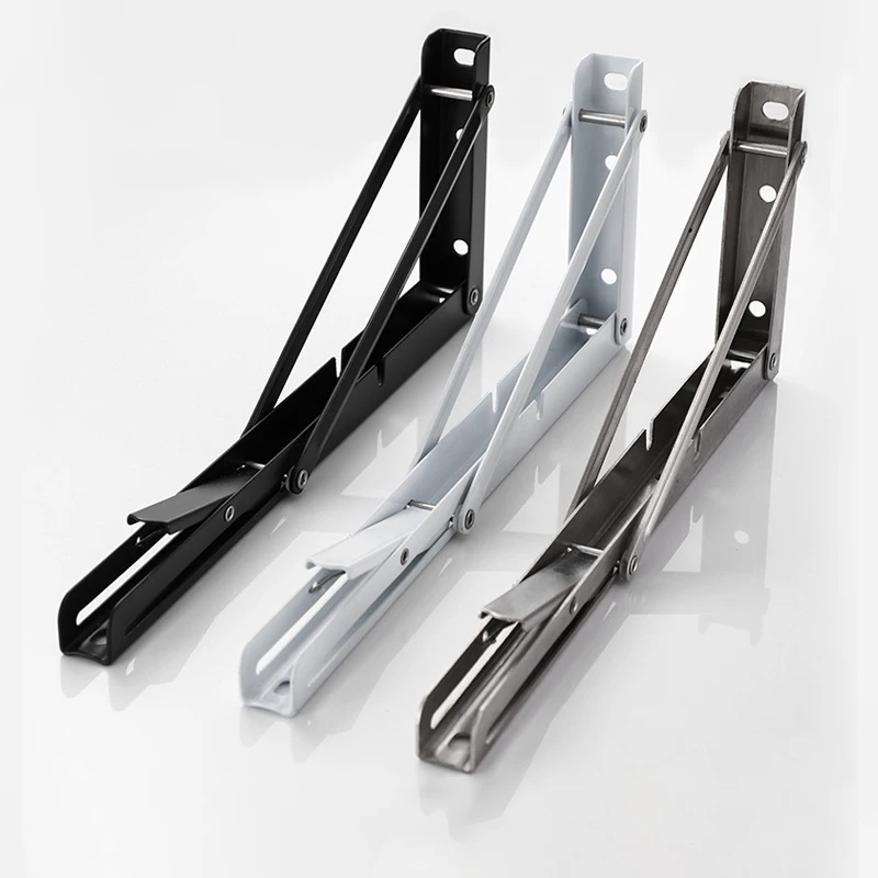 Soporte de Ángulo Plegable Triangular de 20/25/30/35/40cm, Soporte Resistente Ajustable para Estantes de Pared, Herrajes para Estantes de Mesa