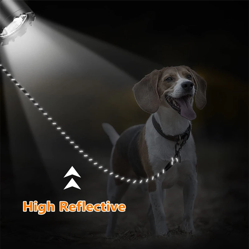 مقود كلب عاكس 3M مع مقبض مبطن مريح، حبل جر مزدوج عالي التحمل مناسب للكلاب الصغيرة والكبيرة