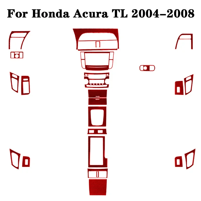 For Honda Acura TL 2004 2005 2006 2007 2008 Carbon Fiber Car Red Various Parts Stickers Interior Decorative Accessories