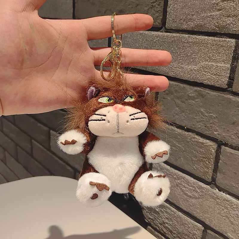 Funny Lucifer Cat keychain plush pendant creative cross-eyed kitten bag pendant doll small doll 12CM