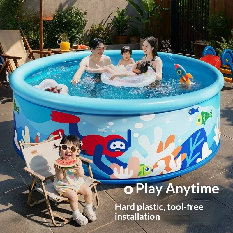 Foldable No Air Pump Portable Family Pool Kids Baby Durable Backyard Garden Patio Easy Setup Portable Pool  Inflatable Bestway