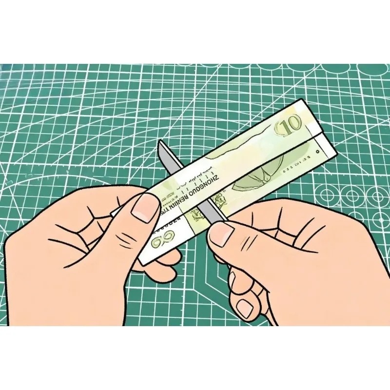 Money Magic Tricks Knife Thru Bill By Shawn Lee Close Up Puzzle  Magic Magician Illusions Gimmick Props Mentalism Magie Funny
