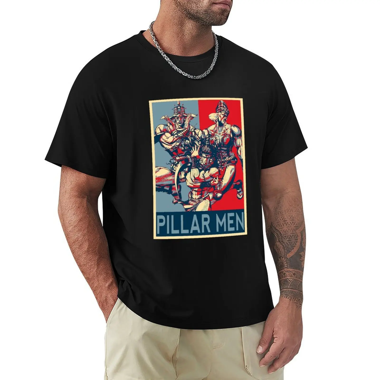 Pillar Men T-Shirt All Match Print Short Sleeve Top