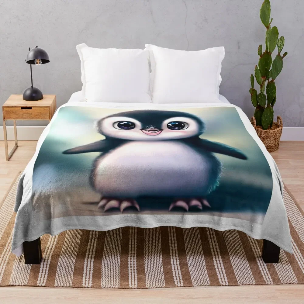 

Cute Penguin - Cute Baby Animals Throw Blanket Stylish Decor Blanket Gift for Friends Roommate