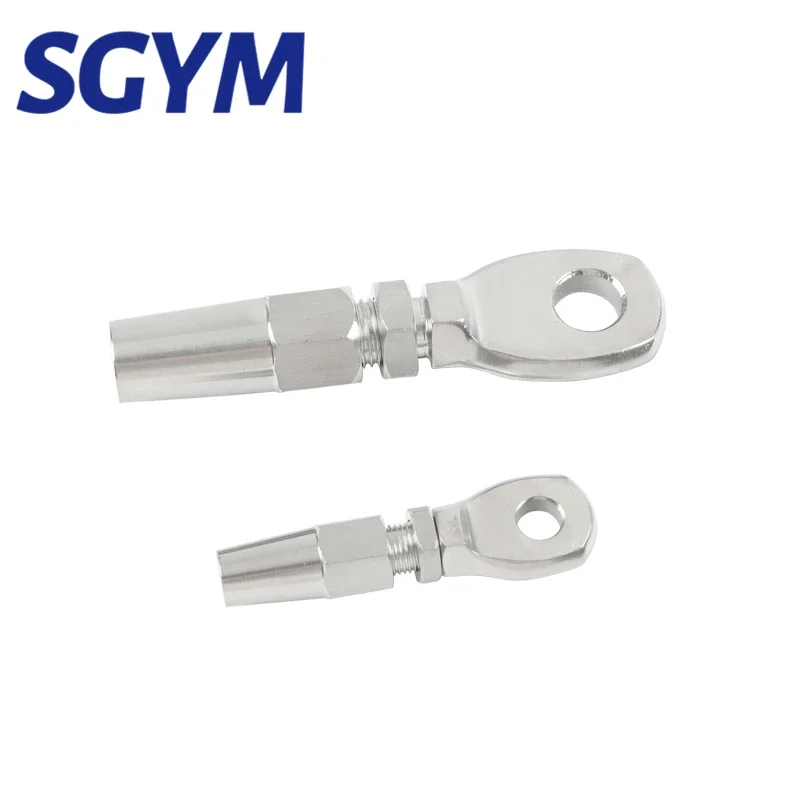 10 pçs grau marinho 316 aço inoxidável swageless olho terminal fio cabo corda diy montagem aparelhamento kit balaustrada