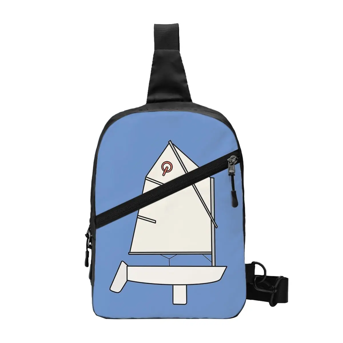

Optimist Sailboat Chest Bag Men Sling Crossbody Backpack Chest Bag Travel Hiking Daypack Shoulder Bag