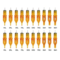 5pcs Yellow Dragonfly Tattoo Cartridge Needle 1 3 5 7 9 11 13 14 15 RL RM RS M1 For Tattoo Machine Pen PMU Tool Accessories