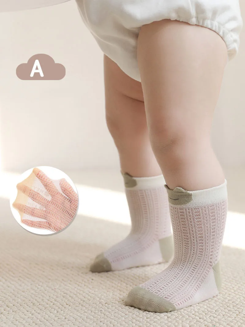 5 Pairs/Lot MILANCEL New Summer Kids Socks 0-5T Girls Mesh Cartoon Animal Socks Children Thin Style In Tube Socks