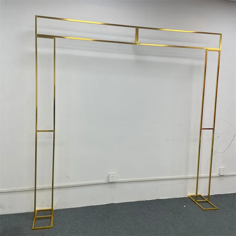 

Shiny Metal Wedding Flower Archs Welcome Area Decor Indoor Outdoor Garden Stage Backdrop Frame Welcome Sign Party Decoration