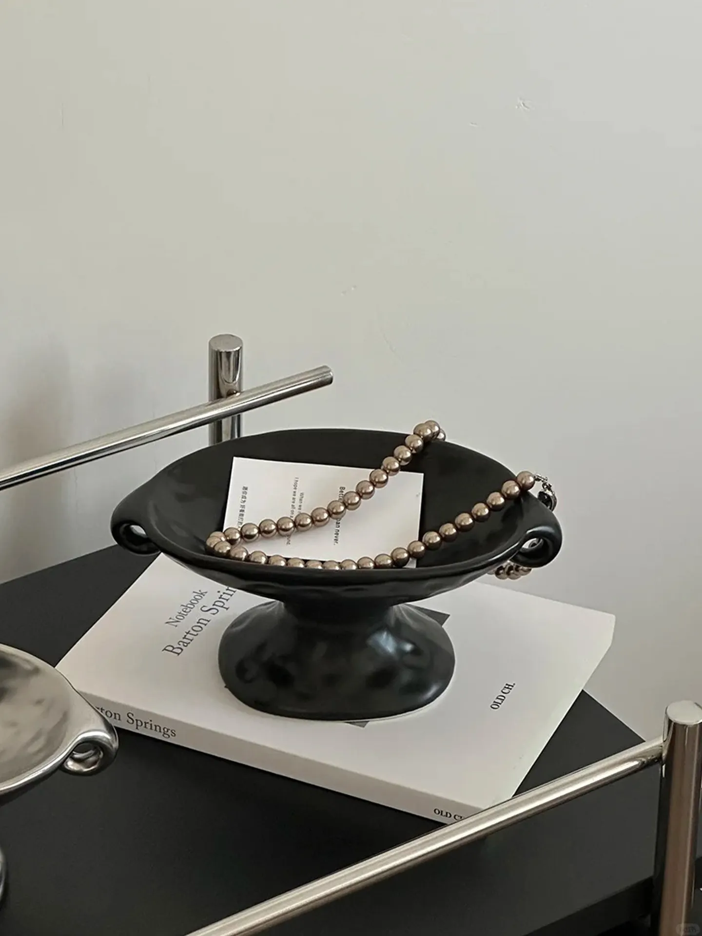 Aromatherapy Jewelry Tray, Double-ear Ceramic Storage , Live Broadcast Room Makeup, Ear Soap Dish with High Stand