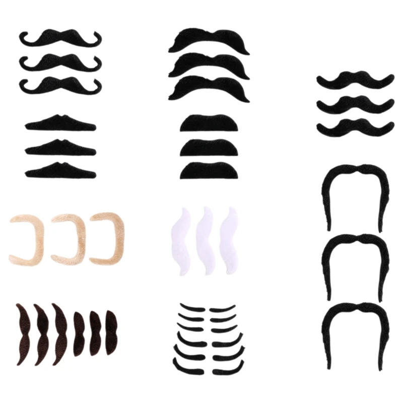 36 Pack Self Adhesive Fake Mustaches Novelty For New Year's Eve Party Supplies