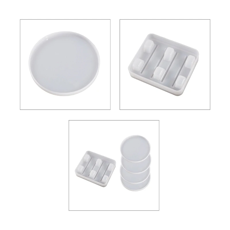 

Silicone Mold Set Holder Moulds Silicone Resin Casting Molds 3XUA