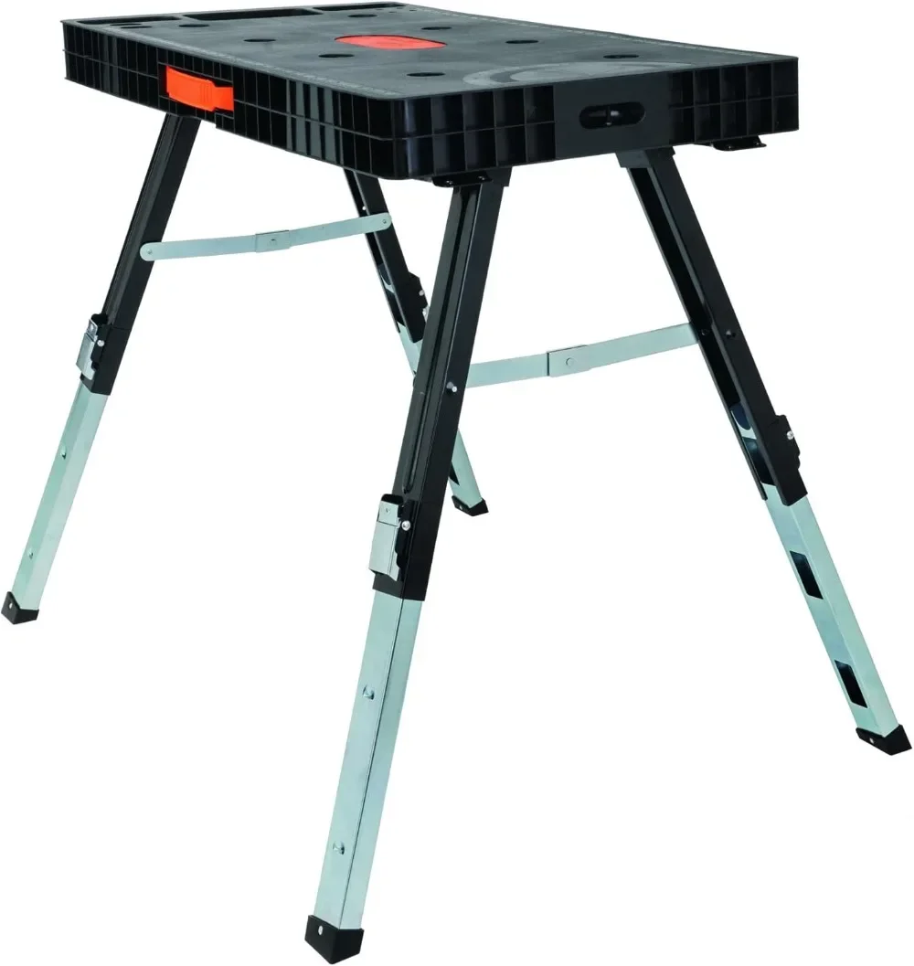 Omni Plus 5 in 1 Workbench, Clamping Table, Scaffold, Dolly and Creeper All in one Work Table Orange/Black