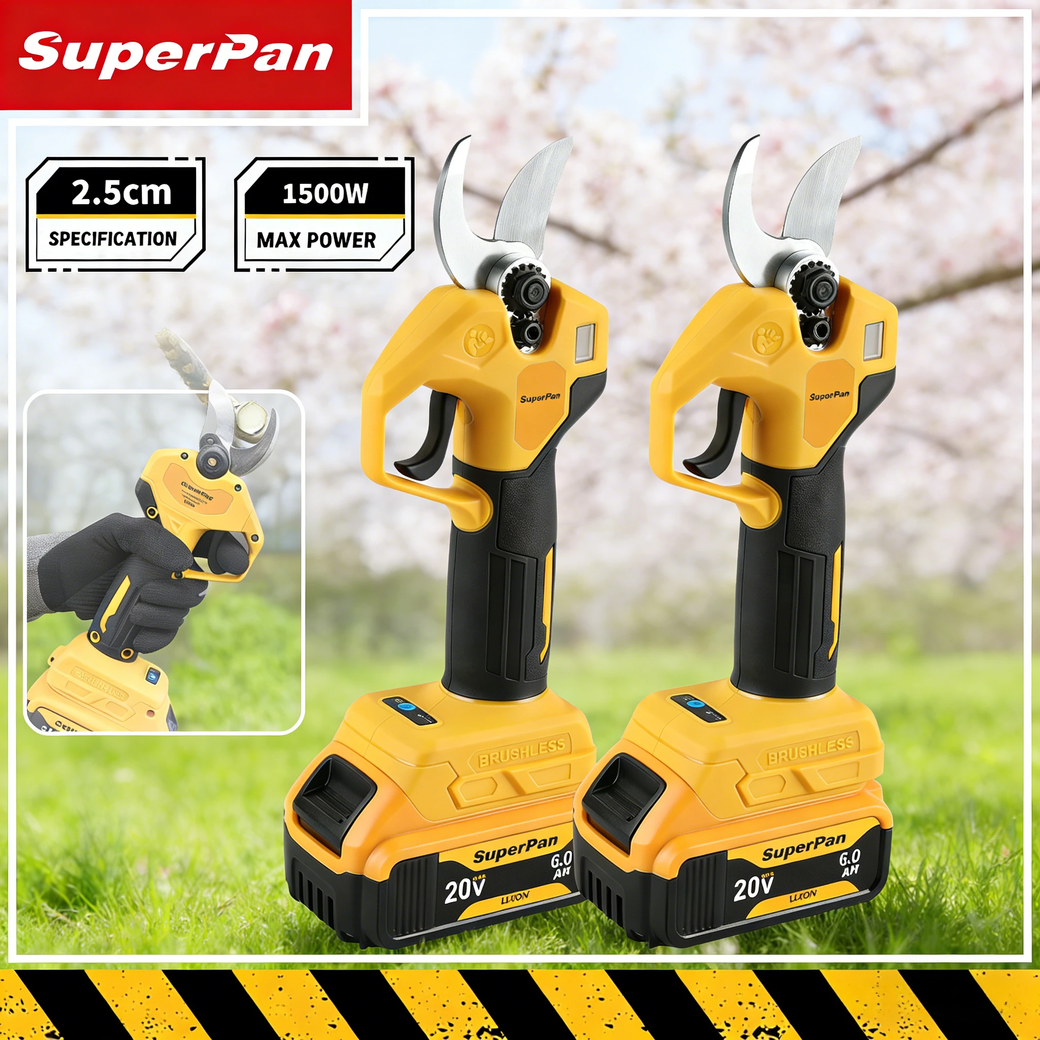 

SuperPan Smooth-Cut Pruner electric scissors SK5 for smooth branch cutting garden pruning flower care for dewalt 20V battery pin