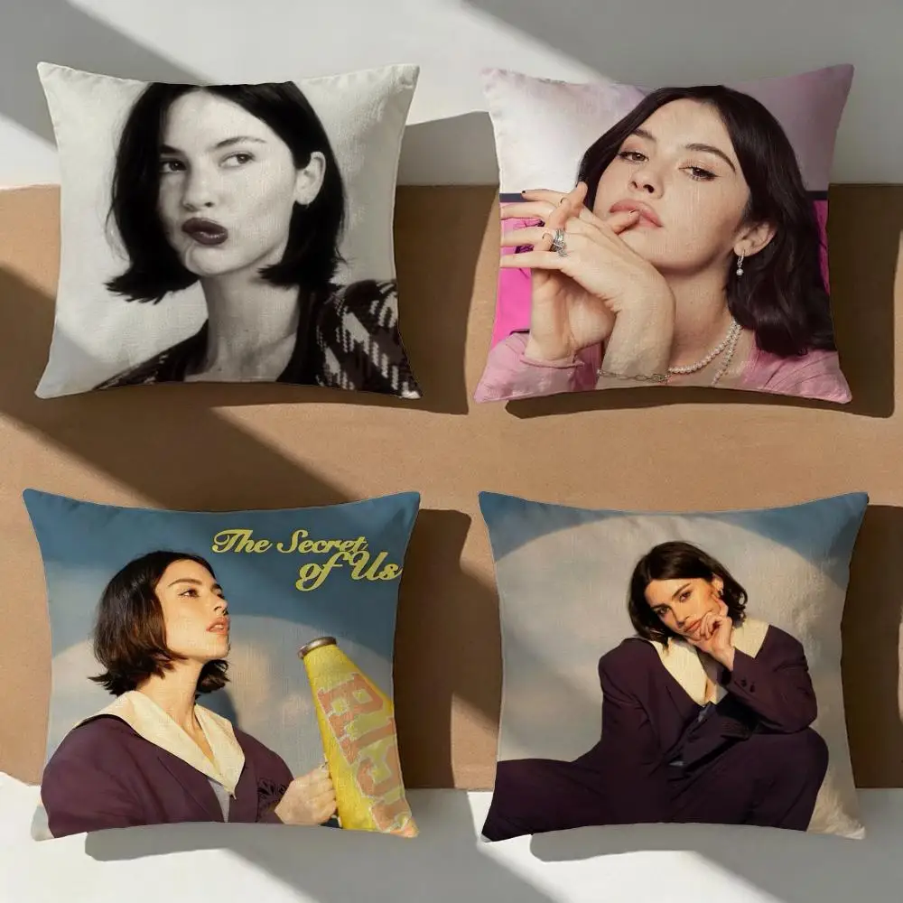 Celebrity Gracie Abrams Cushion Cover Pillow Cover Nordic Minimalist Throw DoubleSided Print Cushion Case for Sofa Bedroom Decor