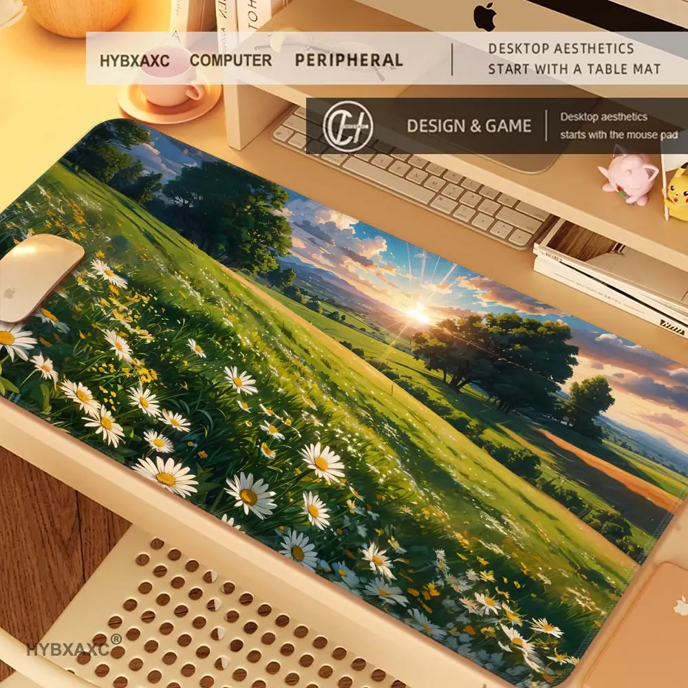 

HYBXAXC Gaming Mouse Pad Large Gamer Keyboard Desk Japan Anime Scenery Mouse Mat Carpet Rubber Tapis Souris Notbook Pc Mousepad