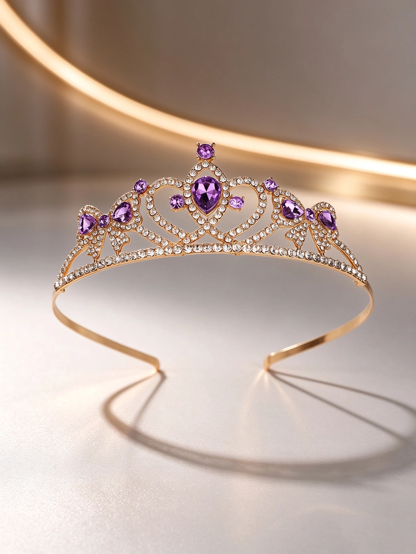 Multi-Color Rhinestone Crown Bridal Headpiece, Iridescent Green, Blue, and Pink Crystal Crown, Wedding Dress Evening Party Princess Hair Crown - view 6