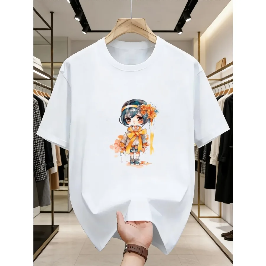 Unisex T-shirt Trendy Crew Neck Design Comfortable Breathable Cotton Casual Fashion Daily Use Outdoor TC Collection Hand