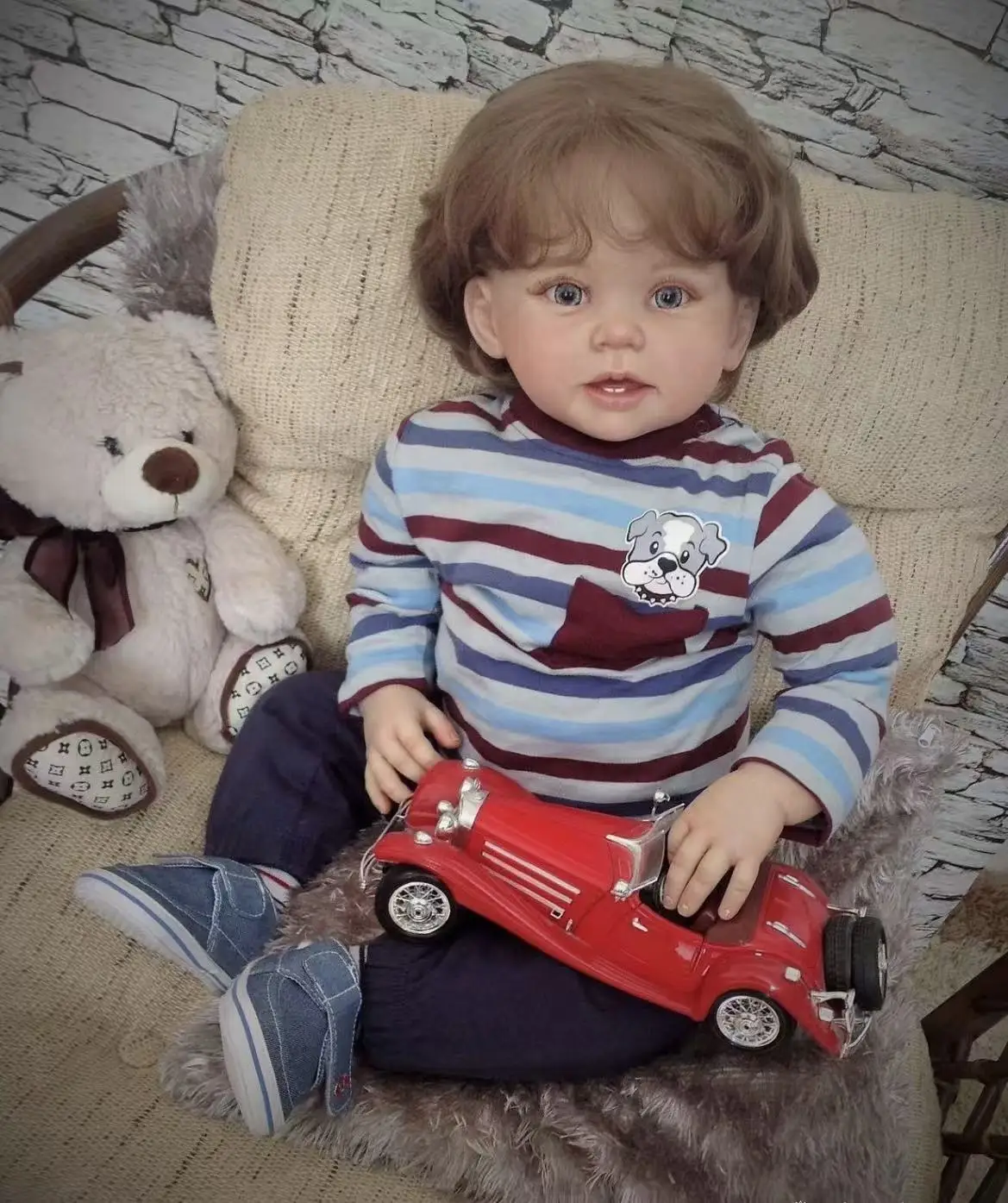 

St.Store 28inches Reborn Doll Boy Bonnie Standing Legs Poseble Limbs Finished Doll