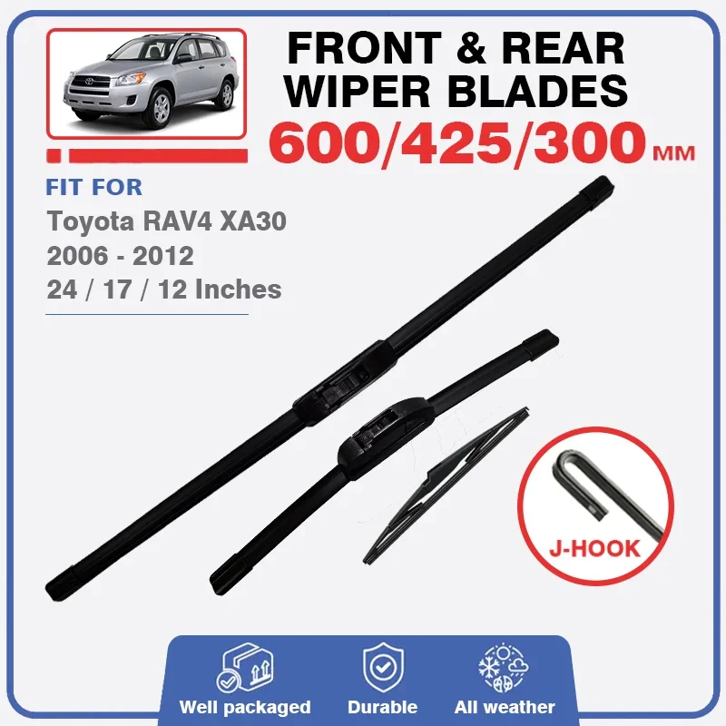 Front Rear Windshield Wiper Blades For Toyota RAV4 XA30 2006 2007 2008 2009 2010 2011 2012 Car Accessories RAV 4 30 Windscreen