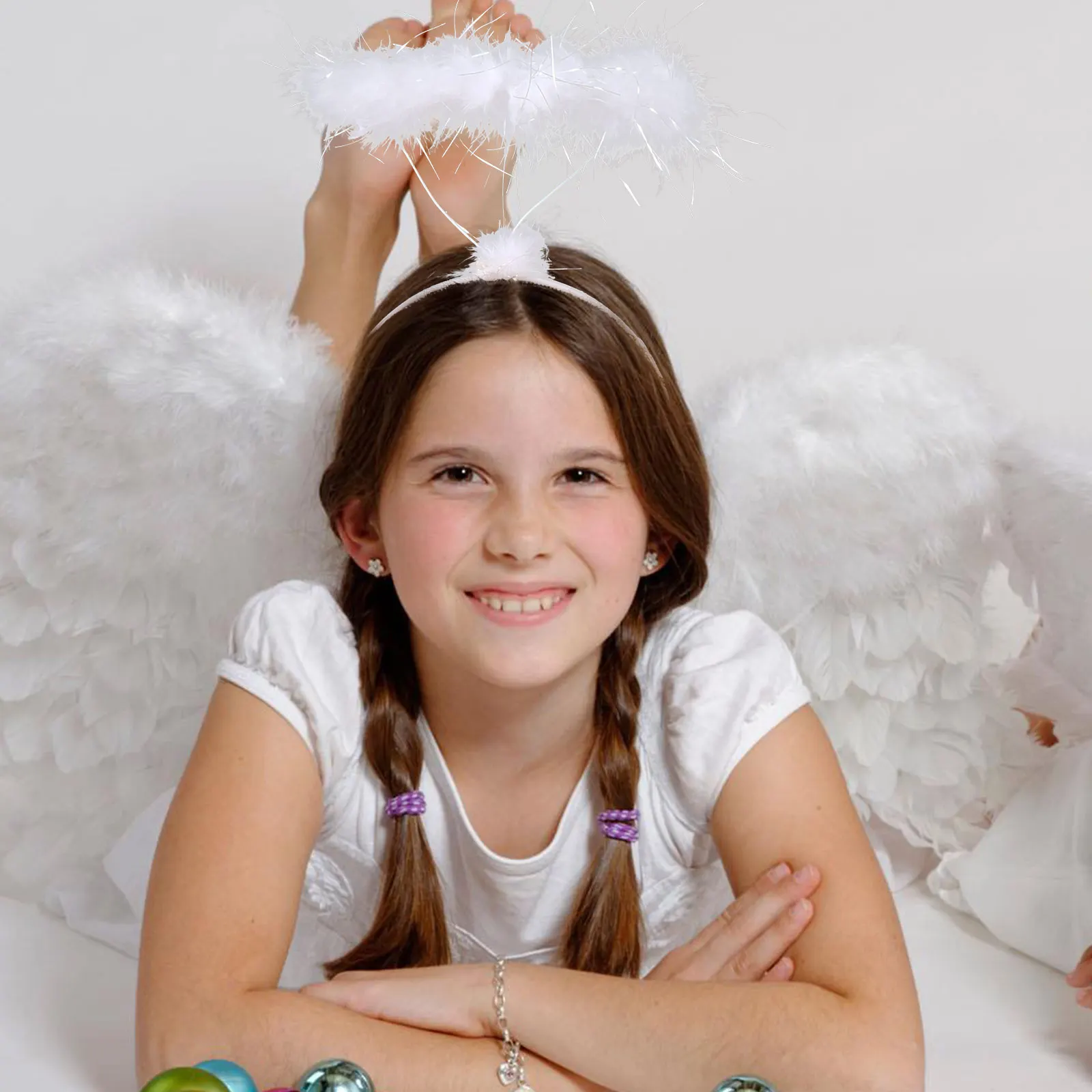 

2set 2 Sets Wings Headb W Angel Props Headdress Cosplay Accessories Kids Party Pageant Costumes