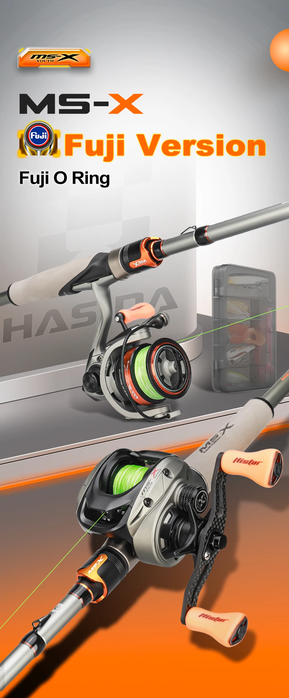 HASIDA MS-X 1,68m UL Angelruten-Rollen-Set 0,6-6g Schnelle Aktion Finesse Spinning Baitcasting Set Fuji Guide Forelle Barsch – Detail 4