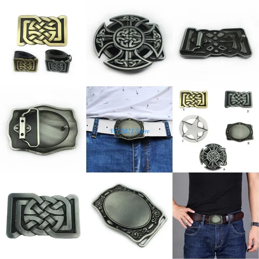 G5GC حزام رعاة البقر ستار أبازيم للرجال والنساء محفورة كول سيلت (برونزية) أبازيم استبدال سيلت