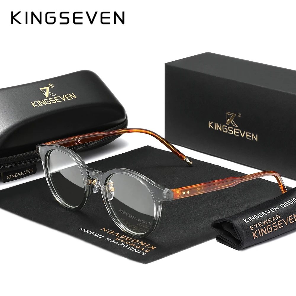 KINGSEVEN Lesebrille mit rundem Rahmen für Männer und Frauen, Presbyopie-Brillenleser +1,0 + 1,5 + 2,0 + 2,5 + 3,0 + 3,5