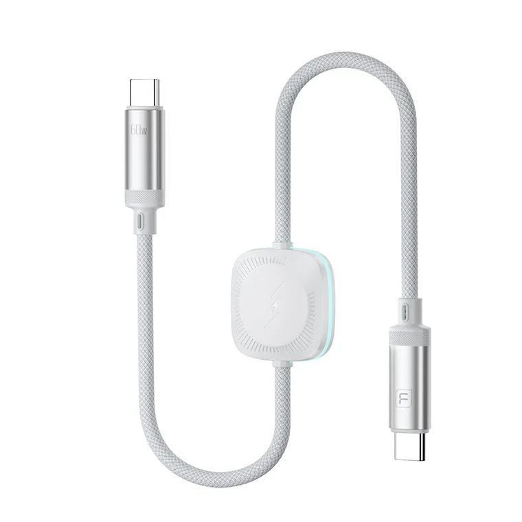 Ice Blade 2-in-1 C-C 60W+Watch Wireless Charging Data Cable Suitable for Huawei Mobile Fast Charging