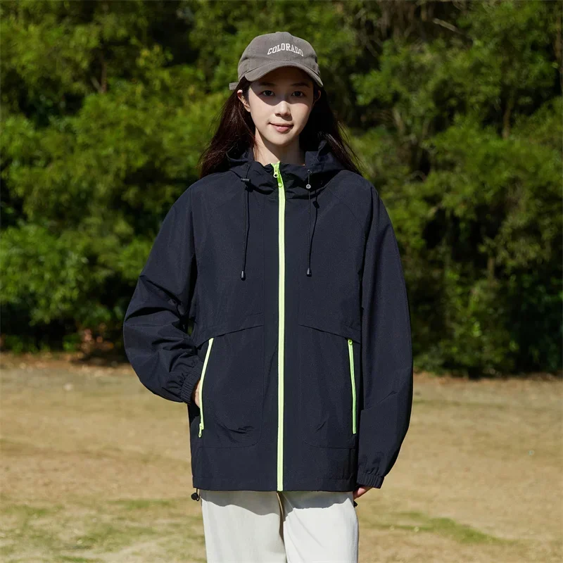 Hooded Hiking Jackets Women Men Autumn Windproof Waterproof Coats Unisex Outdoor Camping Climbing Coats Couple Outerwear Jackets
