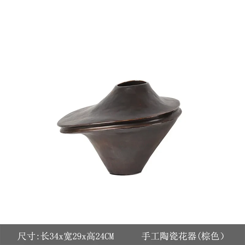 مزهرية سيراميك أصلية مصنوعة يدويًا من العصور الوسطى نموذج غرفة الفندق سطح المكتب فن تشكيلة زهور