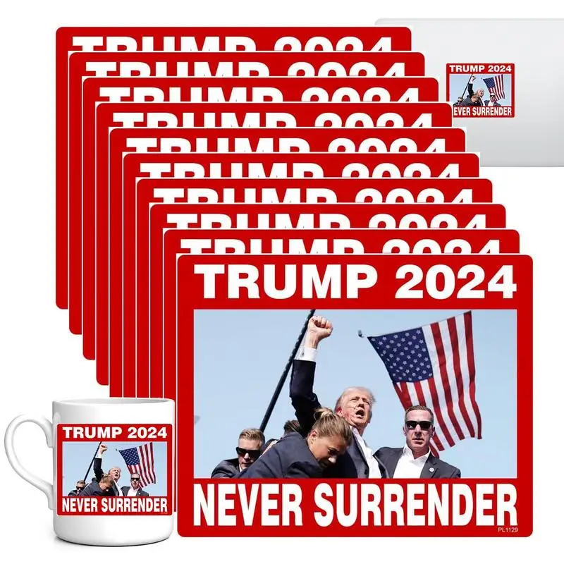 US President Stickers 2024 President Fight 2024 Stickers 5x4inch Car Decal 10pcs Conservative Republican Election Political