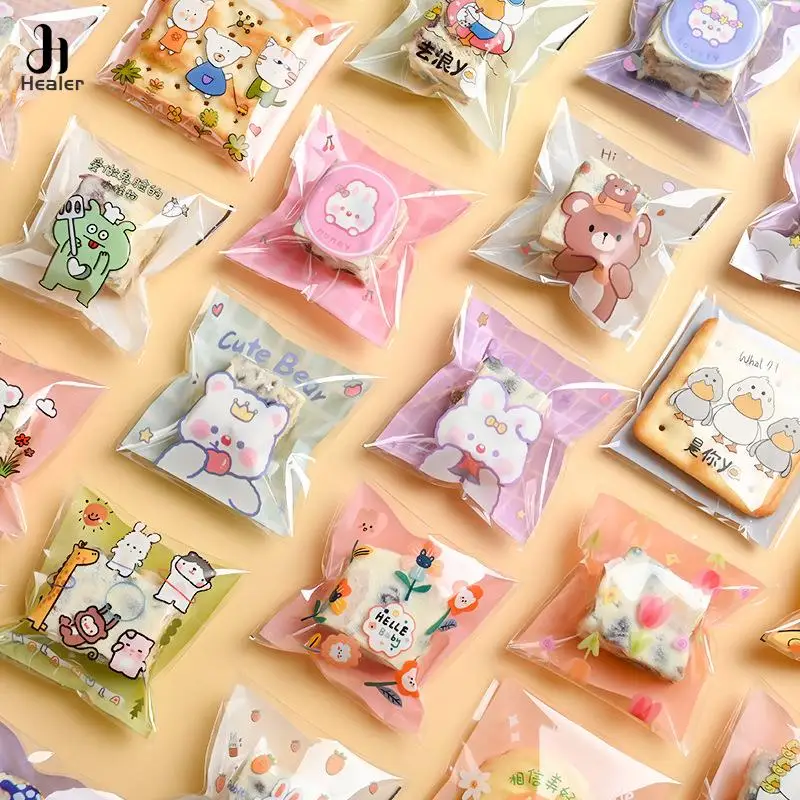 100漫画nougat砂糖バッグ,プラスチックマシン,ホットシールバッグ,チョコレートクッキー,梱包バッグ,手作りのベーキング用品,ピース/ロット