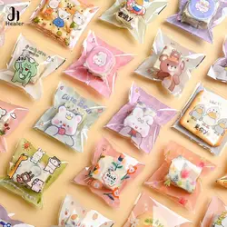 100Pcs/lot Cartoon Nougat Sugar Bags Plastic Machine Hot Sealed Bag Chocolates Cookies Wrapping Bag DIY Handmade Baking Supplies