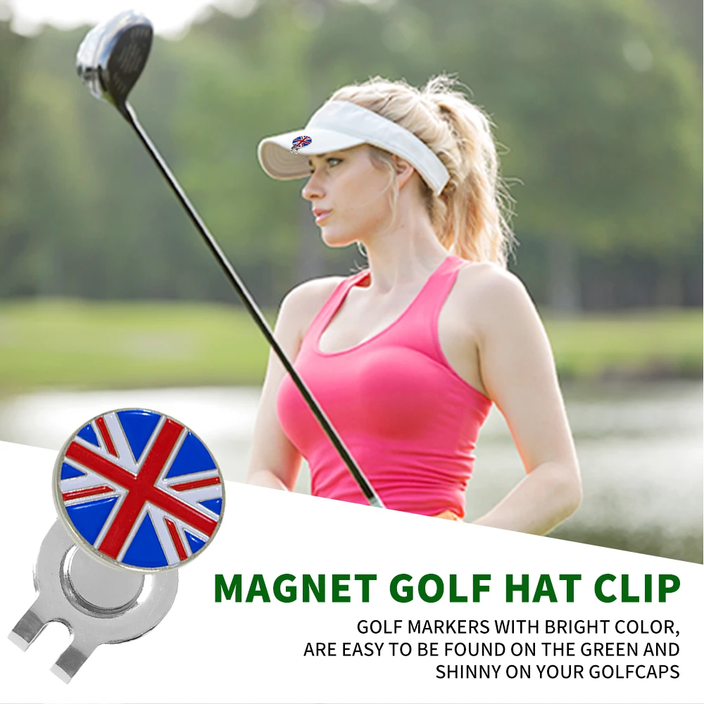 Caiton 4Pcs Golf Hat Clips Magnetic Ball Markers, US UK Canada Flag Cap Clip Accessory Gift for Men Women Golfers Putting Green view 6