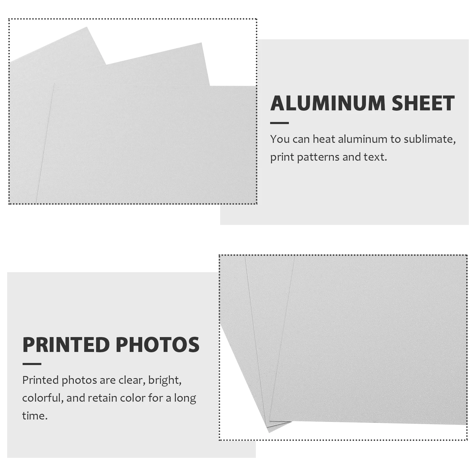 

3Pcs Photo Metal Sheets Sublimation Blanks DIY Aluminum Sign Display Board