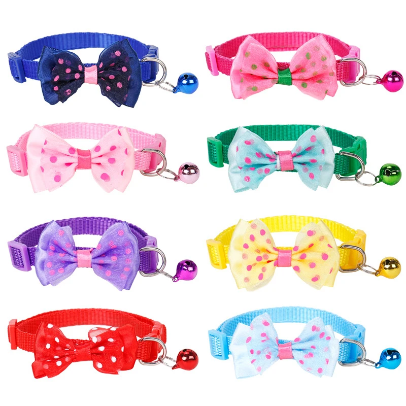 Pet Bow Collar Cat Bell Collar Korean Pet Collar Cat Bow Headband Collar, Suitable For Cats And Cat Collars Dogs Cat Supplies