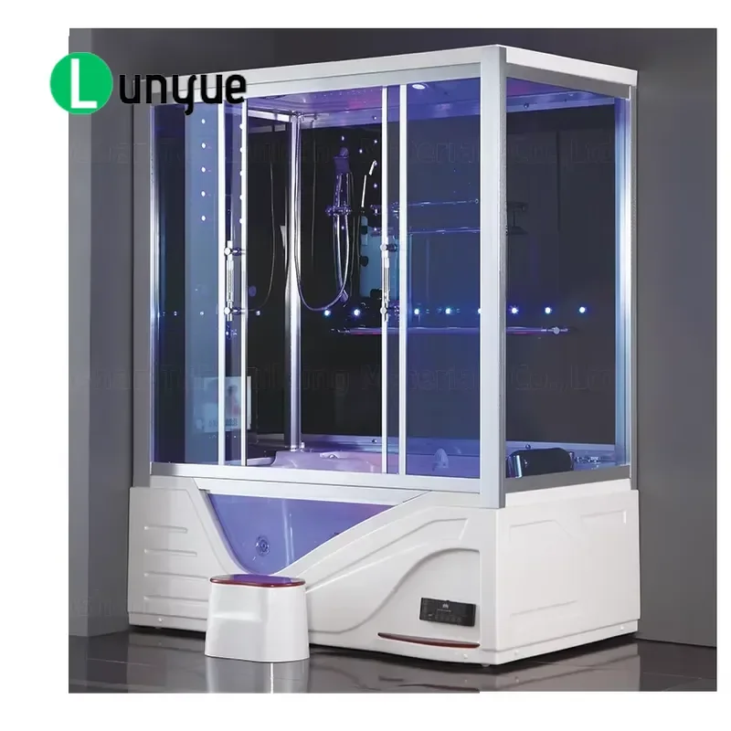 Prefabricated Steam Shower Cabin Enclosed Bathroom Compartment with Jet Nozzle for Home Spa Wellness Relaxation Waterproof