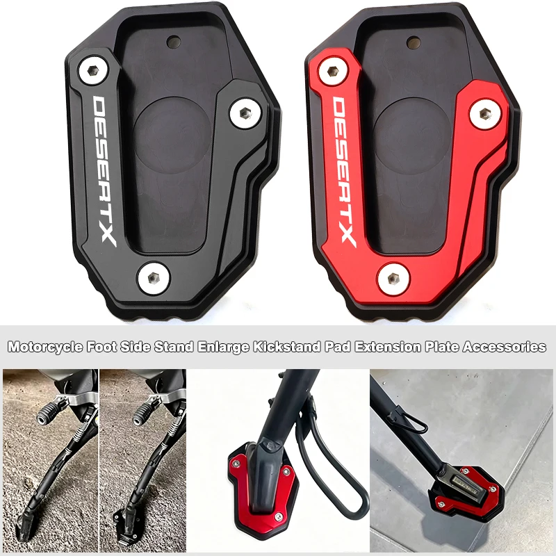 For Ducati DesertX 2024 Desert X 2023 2022 Moto Accessories CNC Side Stand Enlarge Kickstand Support Plate & Tire Valve Air Caps