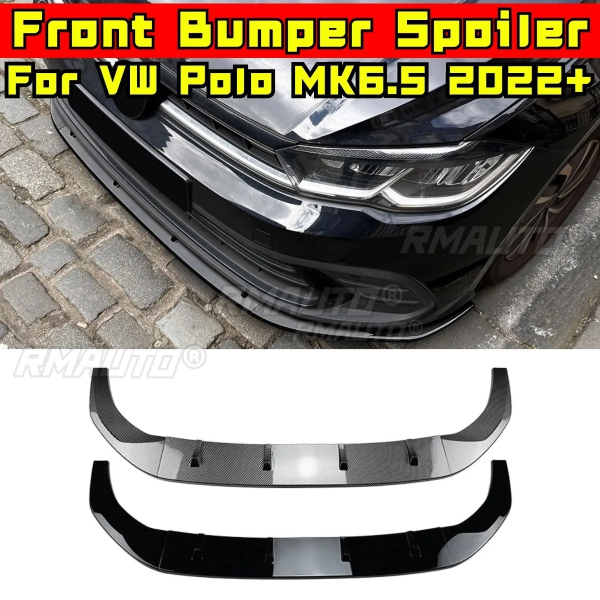 

For Volkswagen Polo MK6.5 2022+ Standard Version Car Front Bumper Lip Splitter Diffuser Body Kit Bumper Guard Protector