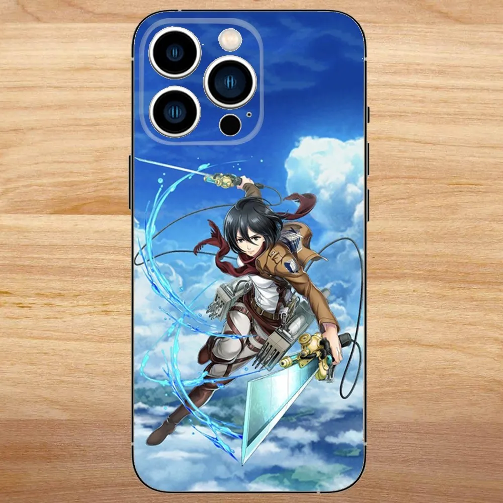 Mikasa Ackerman Attack on Titan Phone Case For iPhone15,14,13,12,11,Pro,Max,Plus,Mini,X,XS,XR,8,7,6,S,Plus,SE Soft Black Case