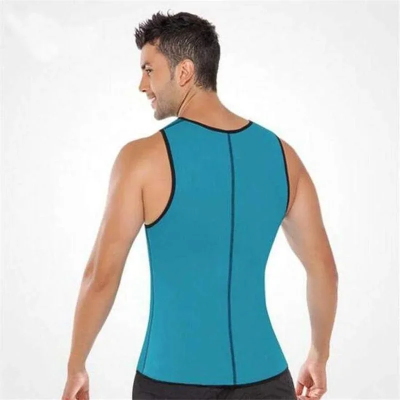 Men Waist Trainer Vest for Weight Loss Neoprene Fitness Corset Body Shaper Zip Sauna Tank Top Workout Shirt Sauna Suit S-5XL