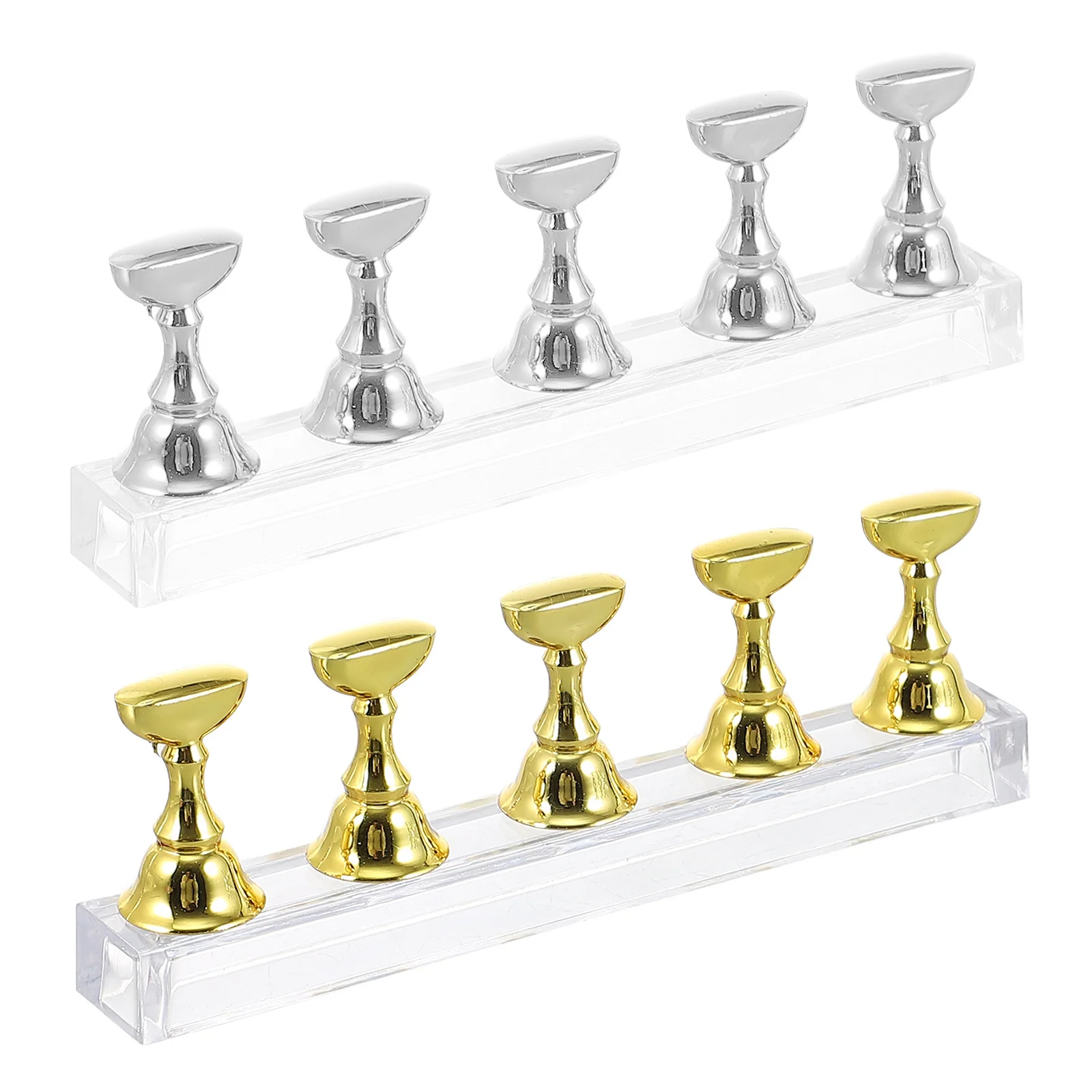 2Sets Nail Art Practice Rack Acrylic Nail Holder Press on Stand Display Tool Manicure Practice Rack
